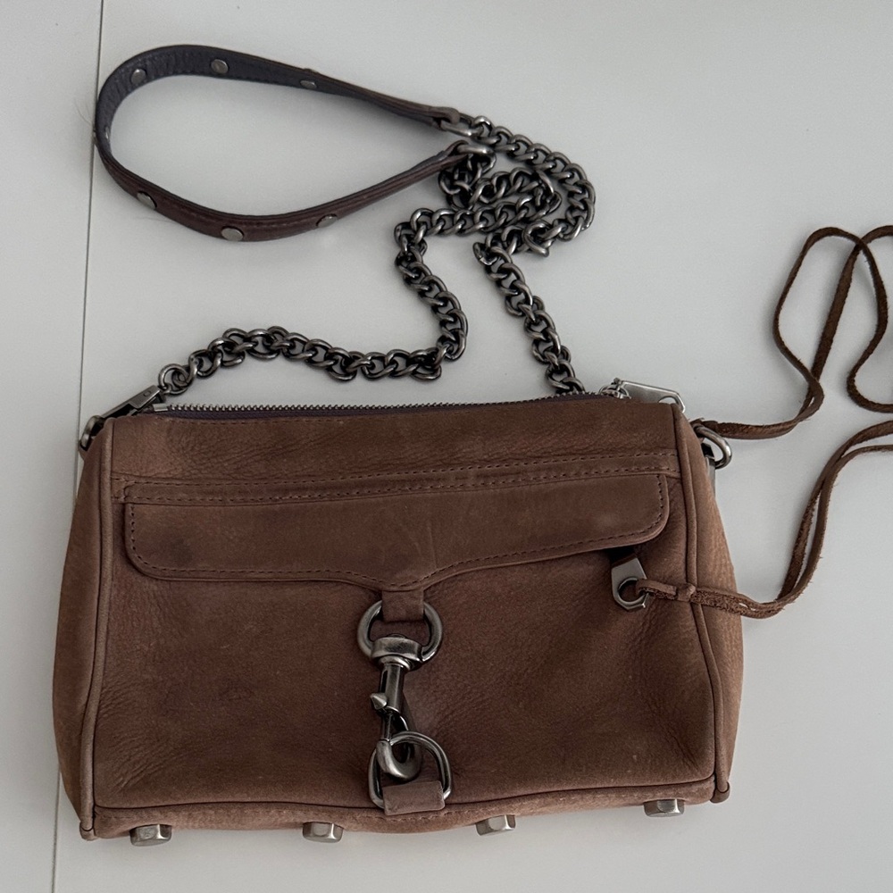 Lavender leather suede bag